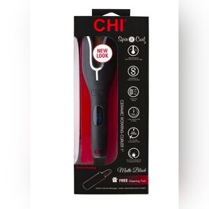 New CHI Ceramic Spin n Curl Hairstyling Curling Iron 1-Inch Onyx Black